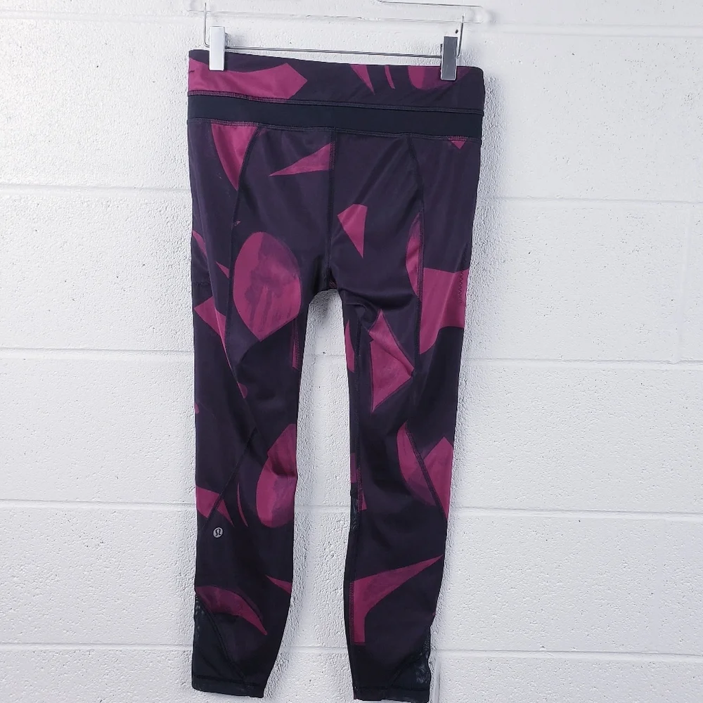 Lululemon‎ All Sport Crop Leggings Purple Black Full On Luxtreme Womens Size 6
